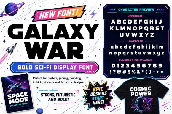 Galaxy War: The Futuristic Display Typeface for Modern Web Design