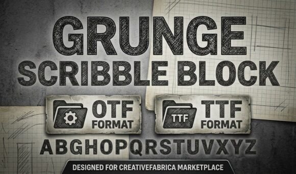 Grungy Scribble Block: The Ultimate Display Font for Handmade Brands