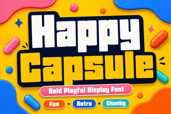 Happy Capsule: A Bold Display Font for Modern Editorial Design